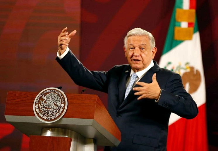El presidente de México, Andrés Manuel López Obrador, durante su conferencia matutina en Palacio Nacional, en la Ciudad de México, el 11 de mayo de 2023. Foto José Antonio López