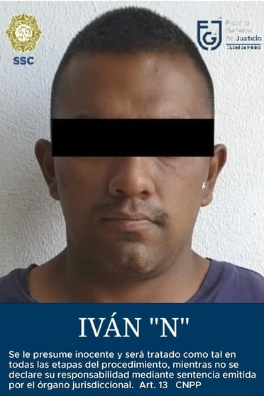 Iván N, uno de los presuntos responsables. Foto FGJ-CDMX
