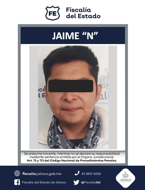 Ficha de Jaime N, difundida por la Fiscalía del Estado.