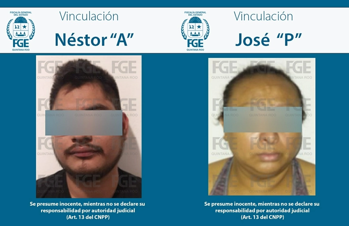 Néstor ‘A’ y José ‘P’ están presuntamente relacionados en el asesinato de cuatro trabajadores del ayuntamiento de Solidaridad, Quintana Roo. Foto Tomada del Twitter @FGEQuintanaRoo 
