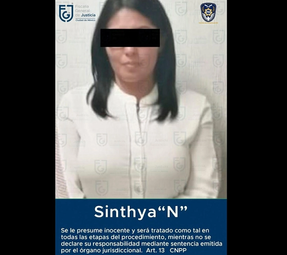 Synthia ‘N’ enfrentará el proceso legal dentro del Reclusorio Norte. Foto @FiscaliaCDMX
