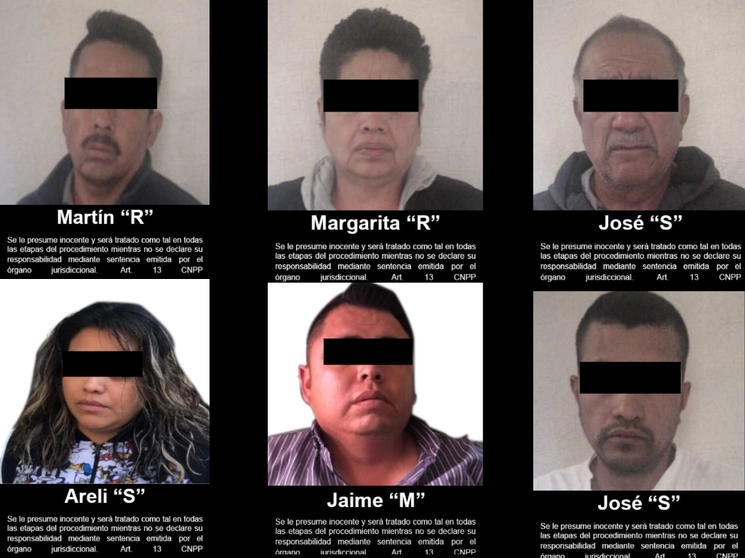 Imagen de los seis secuestradores. Foto FGR 