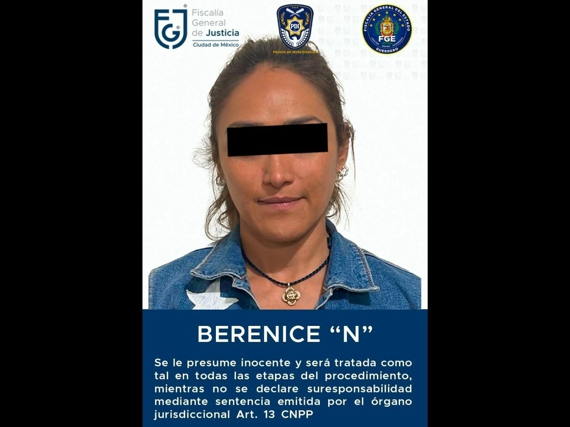 Berenice alías la ‘Viuda Negra’ fue detenida en Acapulco, Guerrero; es señalada por los asesinatos de tres personas. Foto cortesía Fiscalía CDMX
