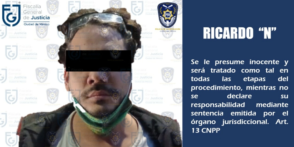 Arturo "N" fue detenido el jueves 25 de febrero en calles de la colonia Candil del Pedregal, alcaldía Coyoacán. Foto Tomada del Twitter @FiscaliaCDMX