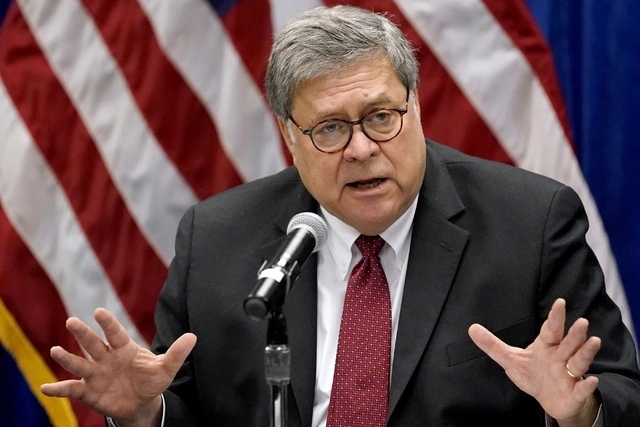 William Barr, titular del Departamento de Justicia de Estados Unidos. Foto Ap/Archivo
