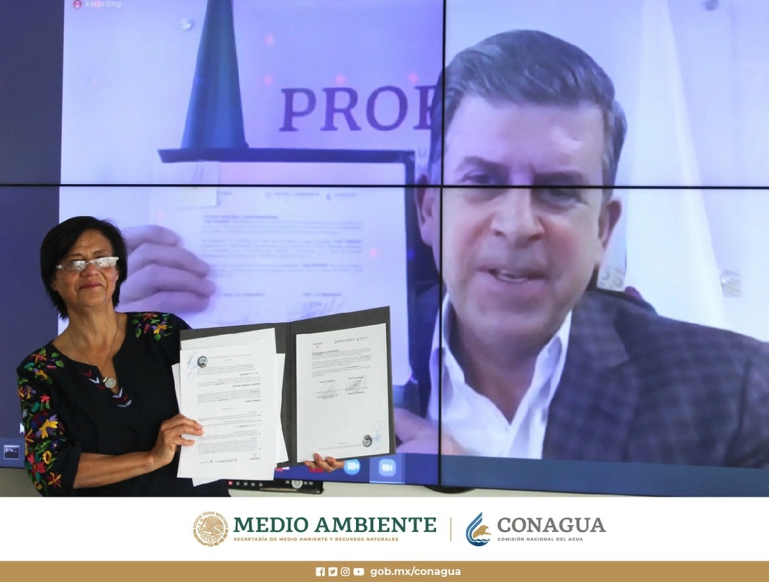 El documento fue firmado por el titular de la Profeco, 
Ricardo Sheffield Padilla, y la directora general de Conagua, Blanca Jiménez Cisneros. Imagen tomada de @conagua_mx 
