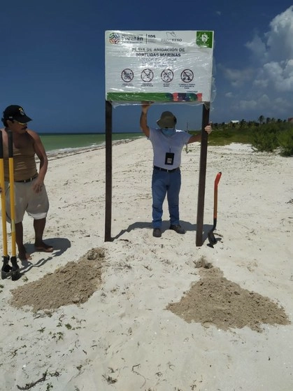 A finales de junio se realizaron recorridos de vigilancia en la línea de costa del kilómetro 31 al 35, en la carretera Progreso–Telchac Puerto. Foto cortesía Profepa