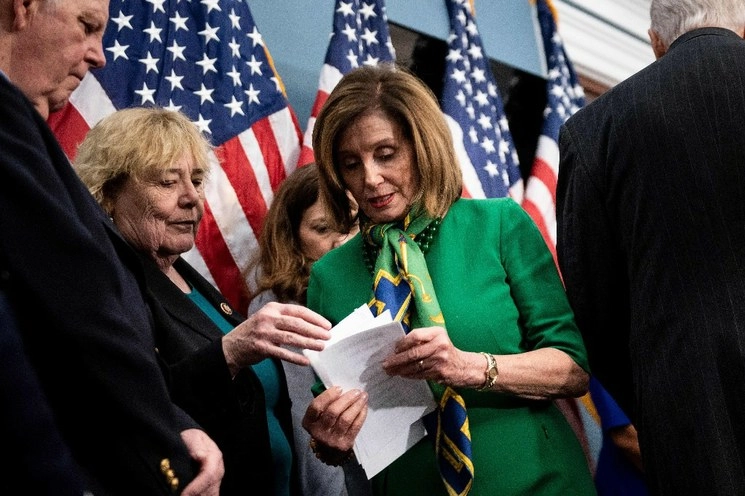 Nancy Pelosi, presidenta de la cámara baja. Foto Afp