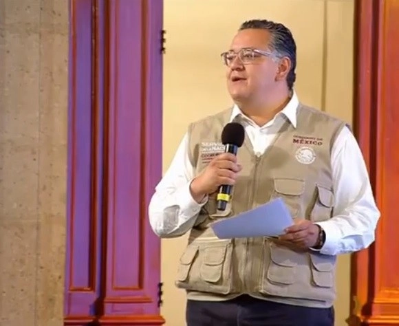 Gabriel García, coordinador gEneral de Programas para el desarrollo, durante conferencia de prensa. Fotograma tomado del video emitido por el Gobierno de México