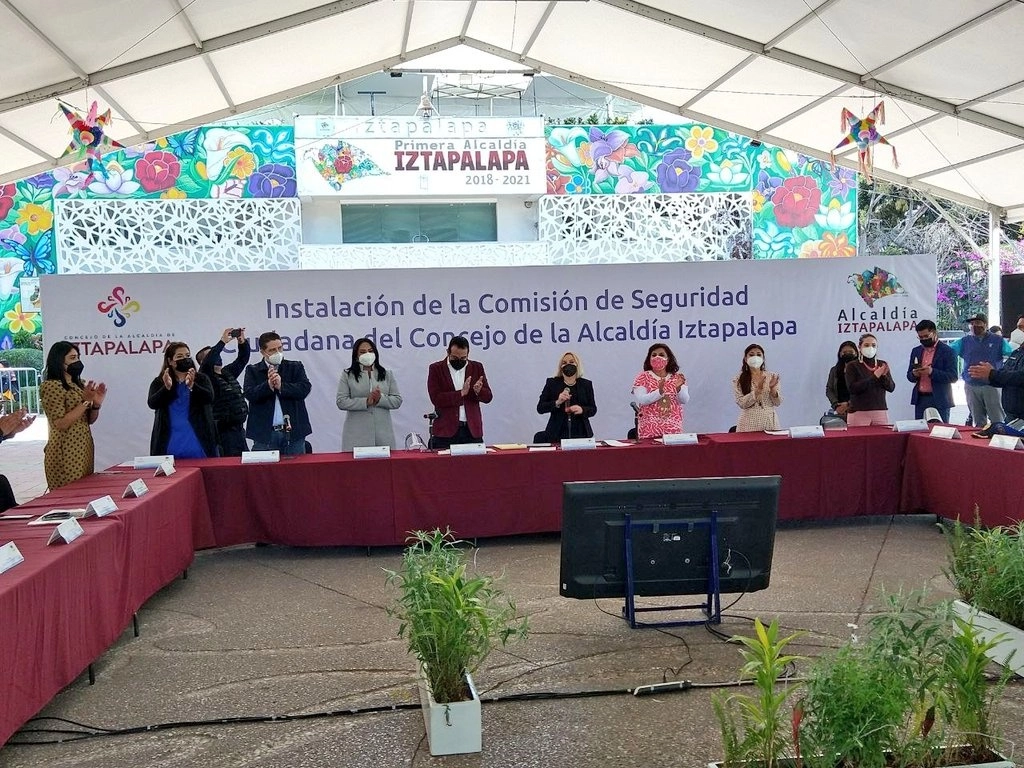 Comisión de seguridad ciudadana del concejo de la alcaldía Iztapalapa. Foto Tomada del Twitter @Alc_Iztapalapa 