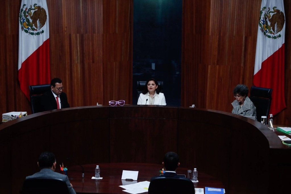 La magistrada presidenta del TEPJF, Mónica Soto, durante la primera sesión del organismo, en la Ciudad de México, el 3 de enero de 2023. Foto Cristina Rodríguez