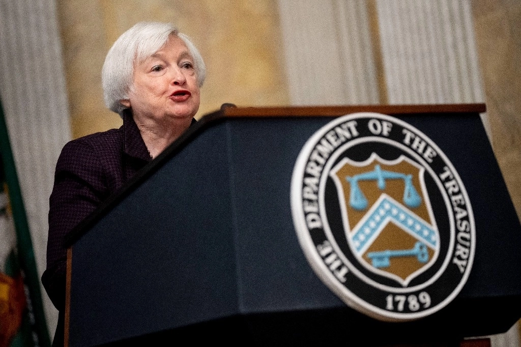 Janet Yellen en conferencia este martes. Foto Ap