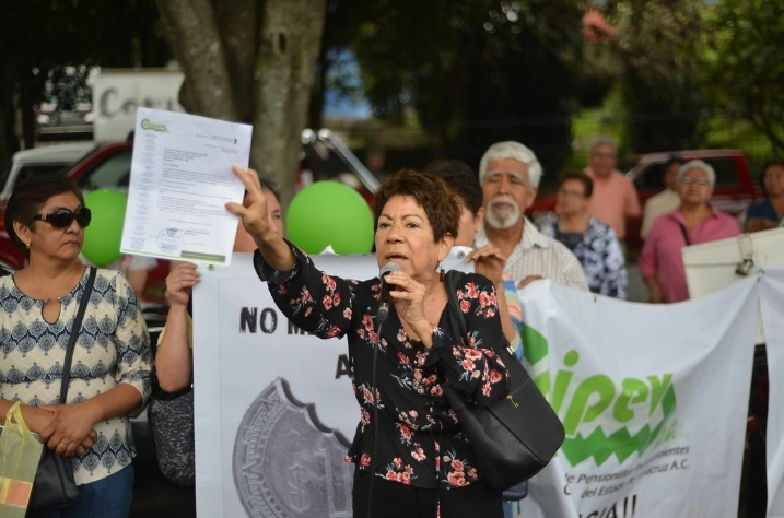 Durante una protesta de jubilados y pensionados. Foto Cuartoscuro / Archivo 