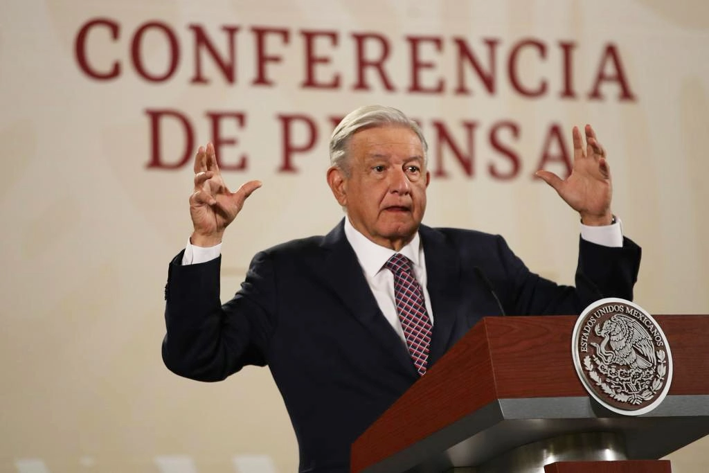 El presidente Andrés Manuel López Obrador durante la conferencia matutina en Palacio Nacional, el 3 de febrero de 2023. Foto Yazmín Ortega Cortés