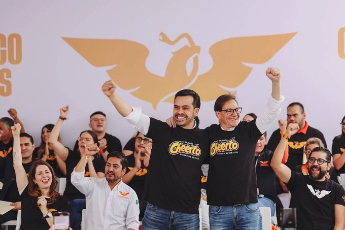 Jorge Álvarez Máynez y Salomón Chertorivski encabezaron la reunión emecista. Foto de su perfil de X del candidato capitalino