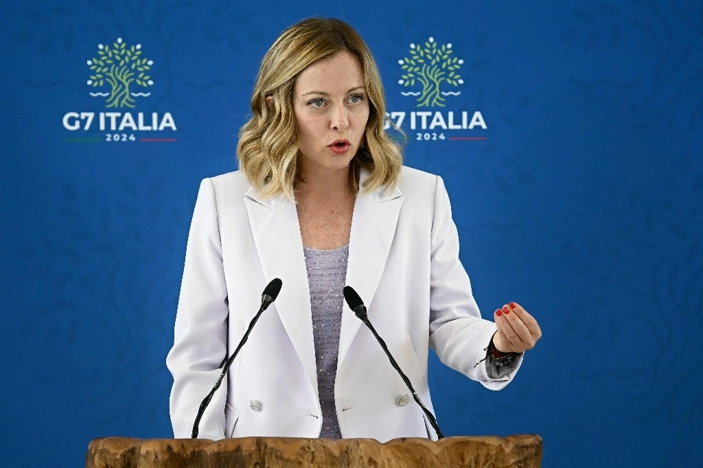 Giorgia Meloni, primera ministra de Italia, señaló que la guerra en Gaza no fue iniciada por Israel, sino por Hamas con el ataque del pasado 7 de octubre. Foto Afp
