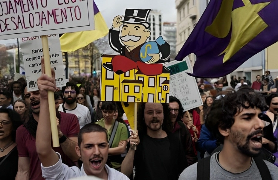 En una veintena de ciudades en de Portugal se realizan marchas en contra de la crisis de viviendas. Foto Ap / Archivo