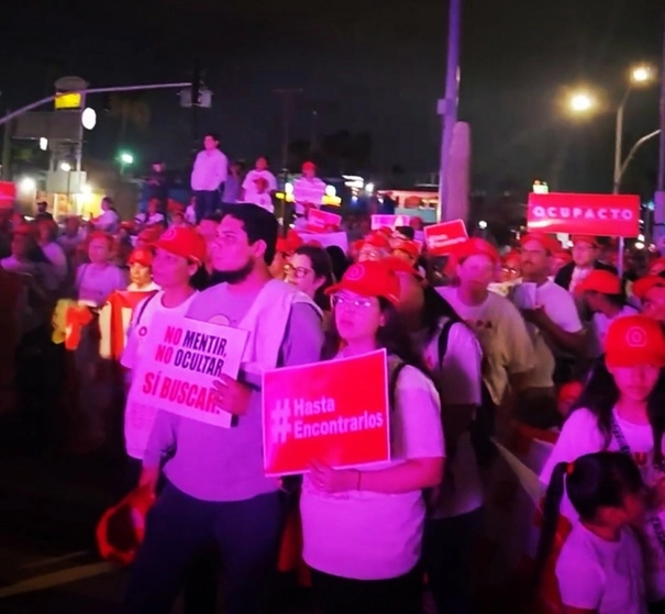 En Mexicali, Baja California, se registró una protesta de colectivos de búsqueda de desaparecidos. Foto Antonio Heras
