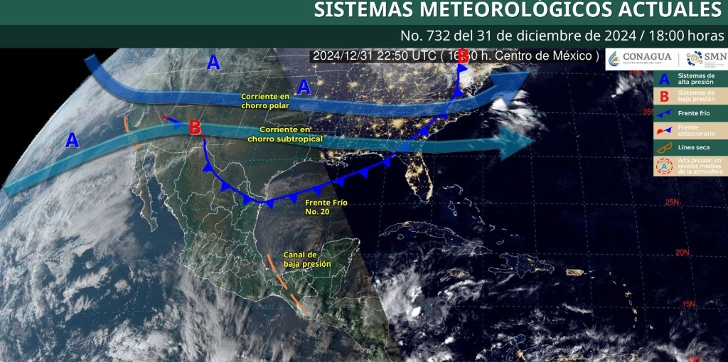 Se prevén lluvias puntuales fuertes en Chiapas. Imagen Conagua