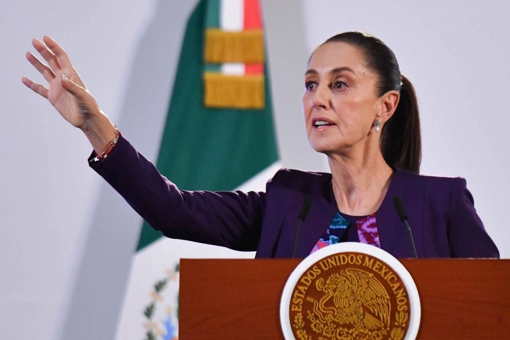 La presidenta Claudia Sheinbaum, en su conferencia en Palacio Nacional. Foto Cuartoscuro 