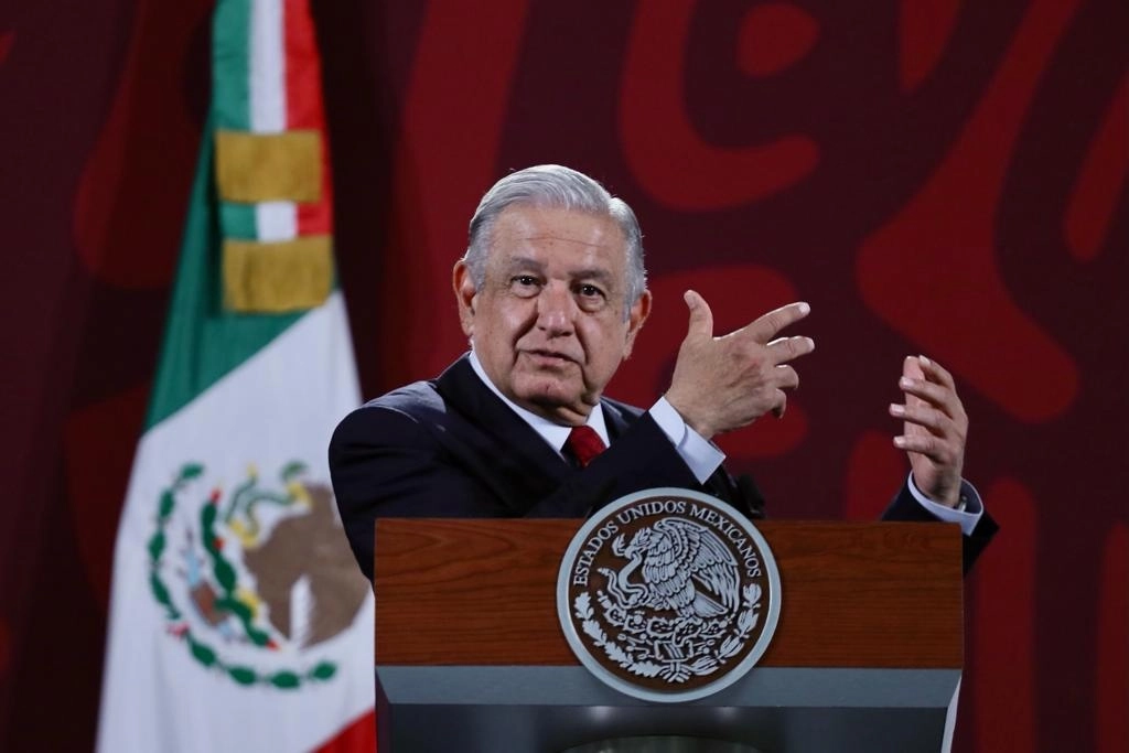 El presidente Andrés Manuel López Obrador durante conferencia de prensa matutina. Foto Roberto García