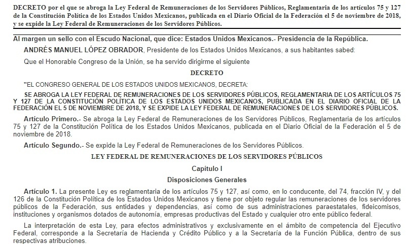 Imagen tomada del sitio https://www.dof.gob.mx/