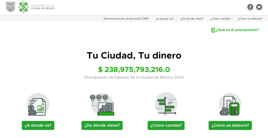 En el portal se puede consultar por nombre del funcionario, dependencia, tipo de personal, cargo y sueldo mensual bruto. Imagen tomada del sitio www.tudinero.cdmx.gob.mx