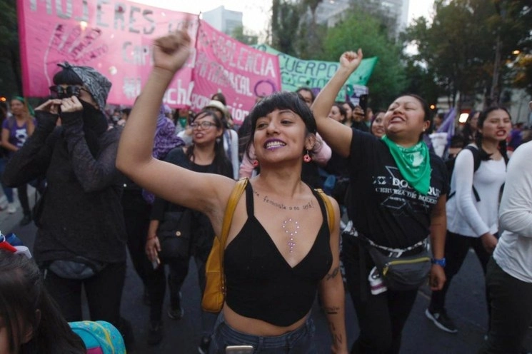 Integrantes de colectivos feministas durante una protesta en imagen de archivo. Foto Cristina Rodríguez