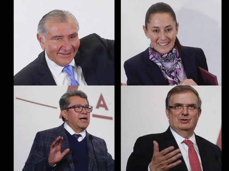 Adán Augusto López, Claudia Sheinbaum, Ricardo Monreal y Marcelo Ebrard, morenistas que aspiran a ser candidatos presidenciales. Fotos Cristina Rodríguez / Archivo