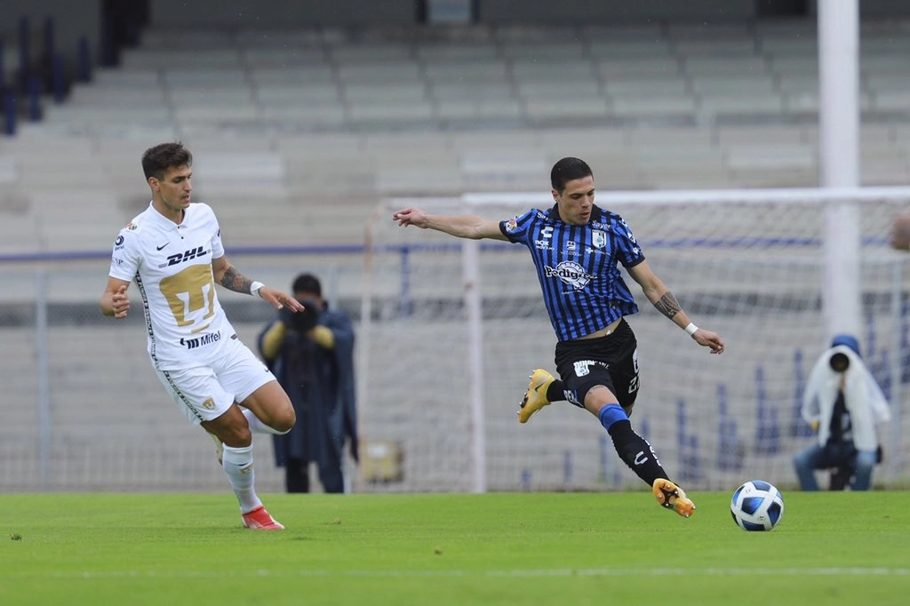 El partido de la fecha cuatro entre Pumas de la UNAM y Gallos de Querétaro se jugó en el Olímpico Universitario. Foto Tomada del Twitter @Club_Queretaro 
