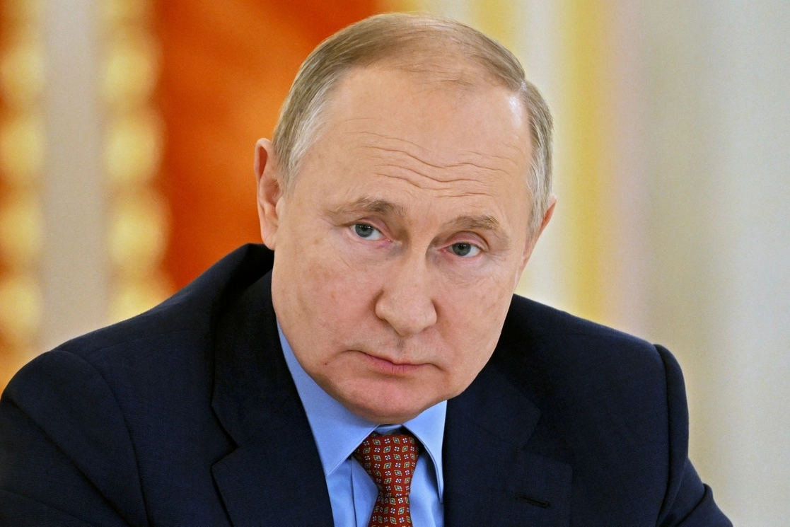 El presidente ruso Vladimir Putin durante una reunión con miembros de ‘Business Russia’, la organización pública de toda Rusia en el Kremlin, en Moscú, Rusia, el 3 de febrero de 2022. Foto Ap