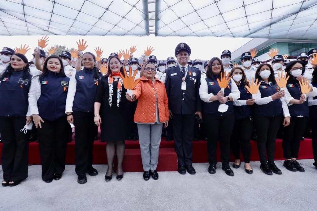 Rosa Icela Rodríguez, titular de la SSPC, encabezó un evento por el Día Internacional de la Erradicación de la Violencia contra las Mujeres, el 25 de noviembre de 2021. Foto cortesía SSPC