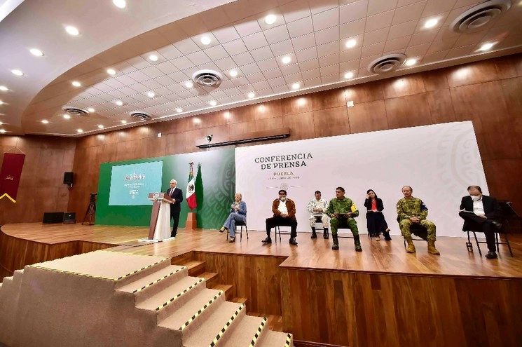 El presidente de la República, Andrés Manuel López Obrador, durante su conferencia de prensa en Puebla, el 17 de junio de 2020. Foto Presidencia