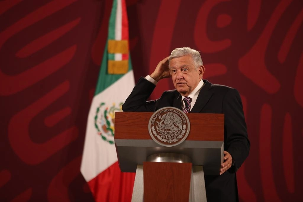El presidente Andrés Manuel López Obrador durante su conferencia matutina en Palacio Nacional, en la Ciudad de México, el 6 de diciembre de 2022. Foto Yazmín Ortega Cortés