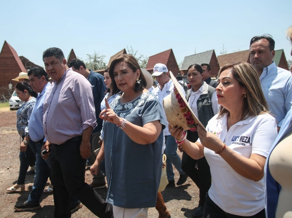 Xóchitl Gálvez, candidata a la presidencia por la Coalición Va por México, tuvo actividades esta mañana en Yecapixtla, Morelos. Foto Cuartoscuro 