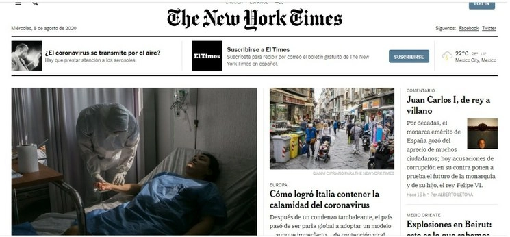 Portada del medio digital