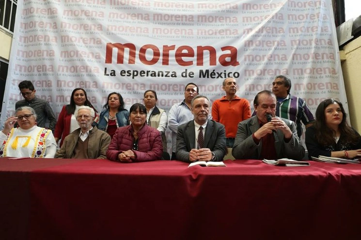 Alfonso Ramírez Cuéllar, presidente interino de Morena, hoy en el CEN del partido. Foto Yazmín Ortega Cortés