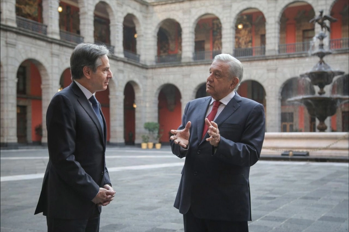 Ante el secretario de Estado de Estados Unidos, Anthony Blinken, el presidente Andrés Manuel López Obrador remarcó la importancia de que México y EU mantengan una relación de entendimiento, cooperación, amistad y respetuosa de sus soberanías, el 8 de octubre de 2021. Foto Cuartoscuro