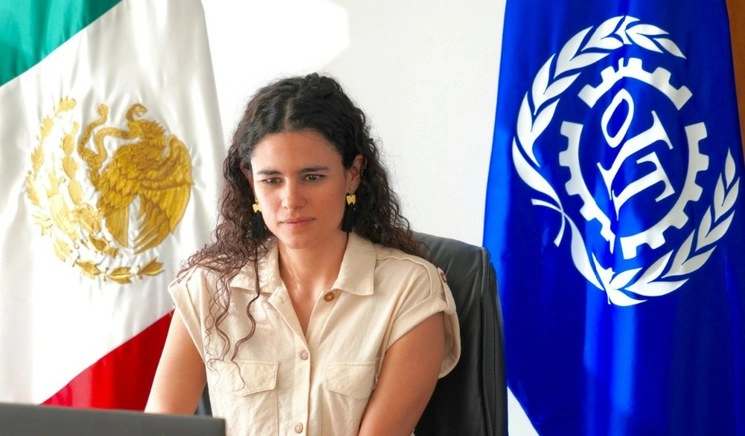 La entrega de forma virtual al director general de la OIT, Guy Ryder, fue realizada por la titular del Trabajo, Luisa María Alcalde. Foto tomada del Twitter de @STPS_mx