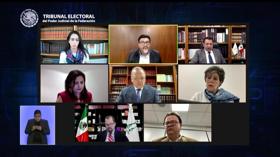 Sesión virtual del TEPJF este 30 de marzo de 2021. Fotograma tomado del video emitido en Youtube