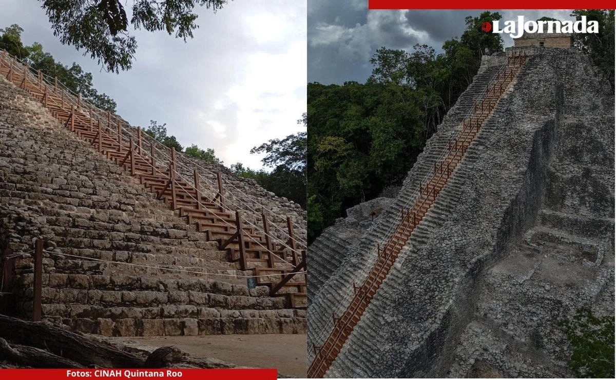 
Luego de 6 años, ya se puede visitar y subir la edificación de 42 metros de altura, la más elevada en el norte del área maya. Foto 