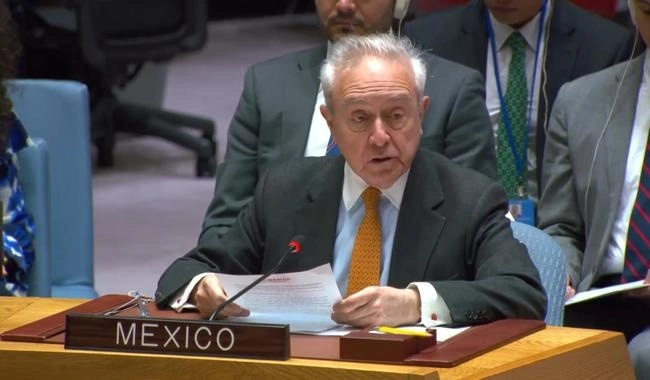 Participa el representante mexicano ante la ONU, Héctor Vasconcelos en debate abierto del CSONU sobre la situación en Oriente Medio. Foto SRE
