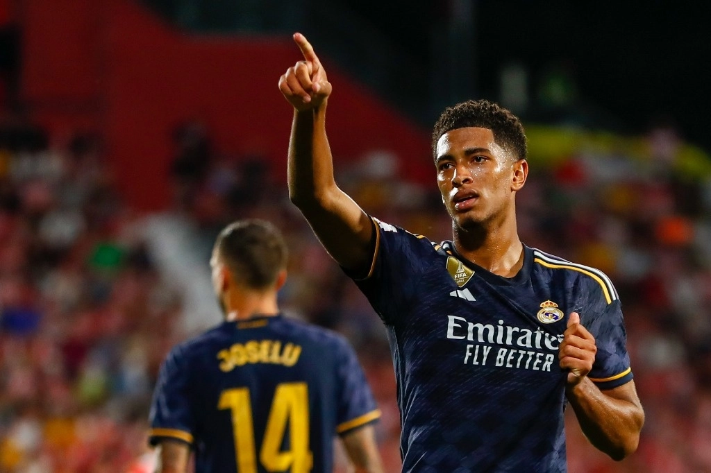 Jude Bellingham del Real Madrid anotó el 3-0 ante Girona al minuto 71. Foto Ap