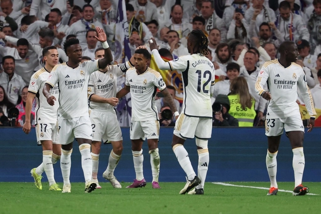 Real Madrid es líder del campeonato español con 61 puntos. Foto Afp 
