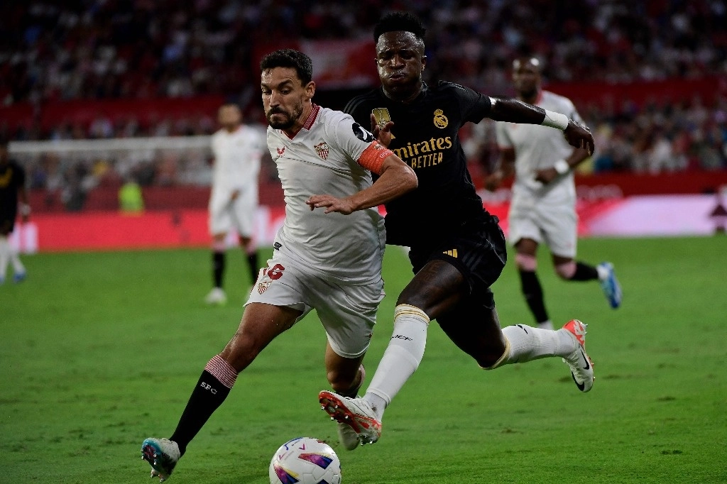 El Real Madrid puso el 1-1 definitivo ante Sevilla con gol de Dani Carvajal. Foto Afp