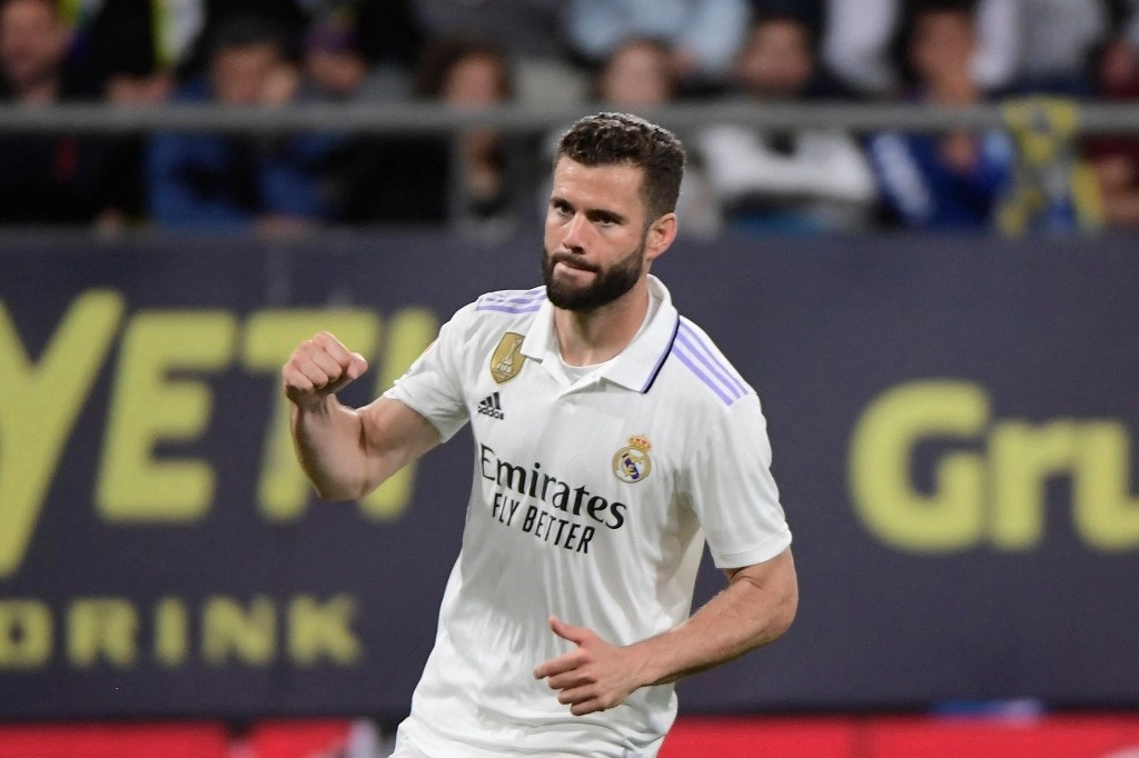 ‘Nacho’ Fernández anotó el primer gol del Real Madrid ante Cádiz, en la fecha 29 de La Liga. Foto Afp