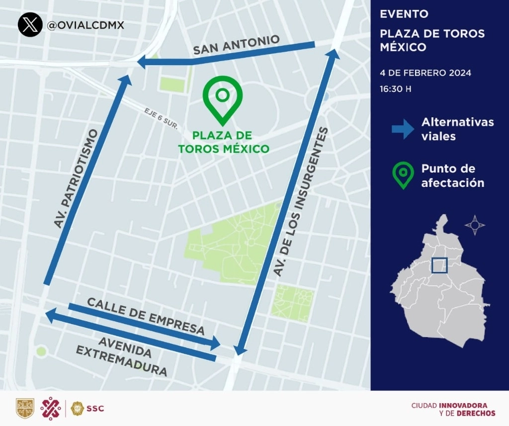 Oficiales de la Subsecretaría de Control de Tránsito realizarán los cortes a la circulación en las zonas aledañas a la Plaza, y brindarán rutas alternas a los conductores. Foto SSC