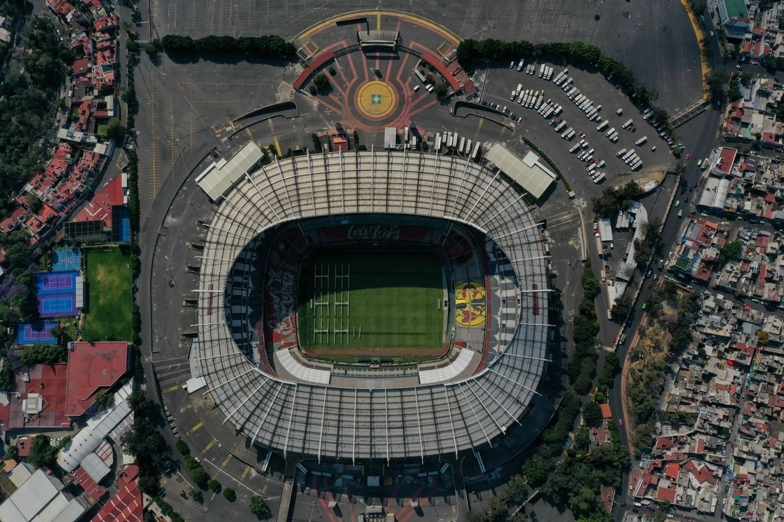 Vista aérea del Estadio Azteca. Foto Cuartoscuro / Archivo