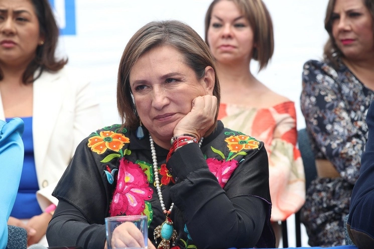 Xóchitl Gálvez en reunión plenaria del PAN, el miércoles 30 de agosto. Foto María Luisa Severiano