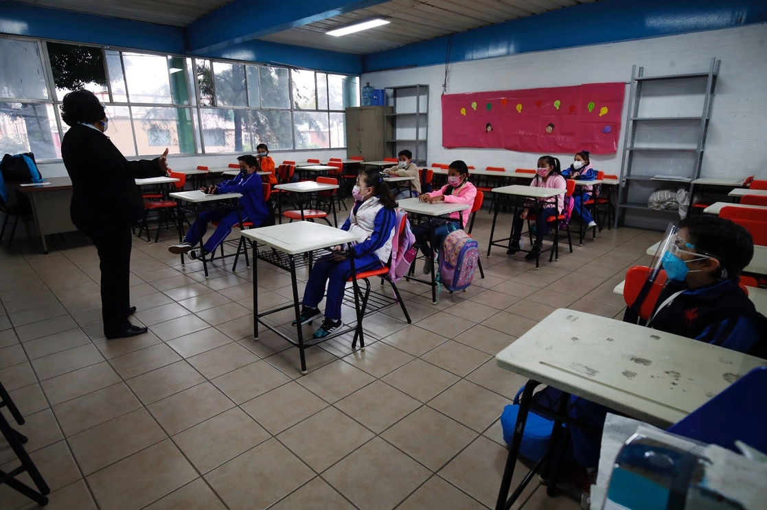 Regreso a clases presenciales en una escuela de la alcaldía Coyoacán, en la Ciudad de México, el pasado 30 de agosto. Foto Cristina Rodríguez
